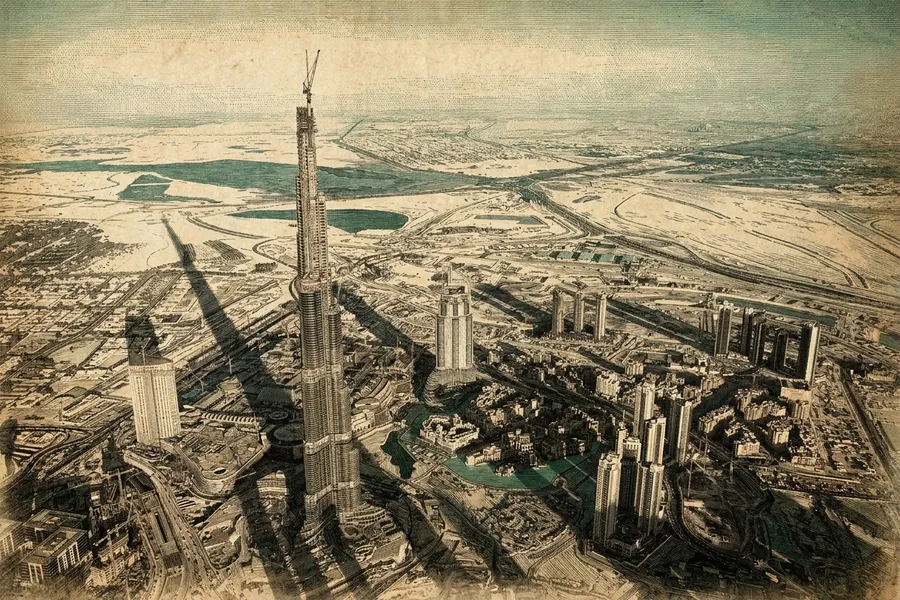 Burj Khalifa — a nautical-noir engraving by The Dispatch