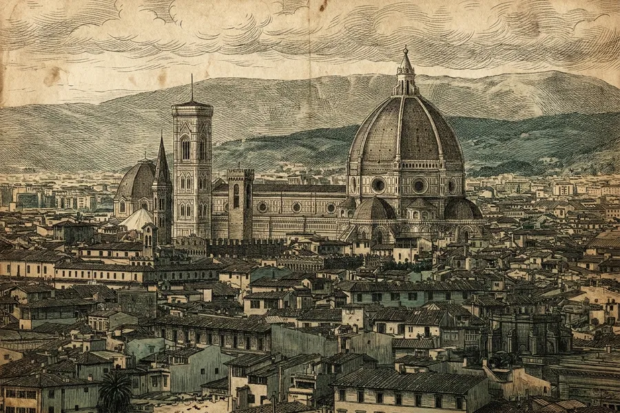 Florence Cathedral — a nautical-noir engraving by The Dispatch