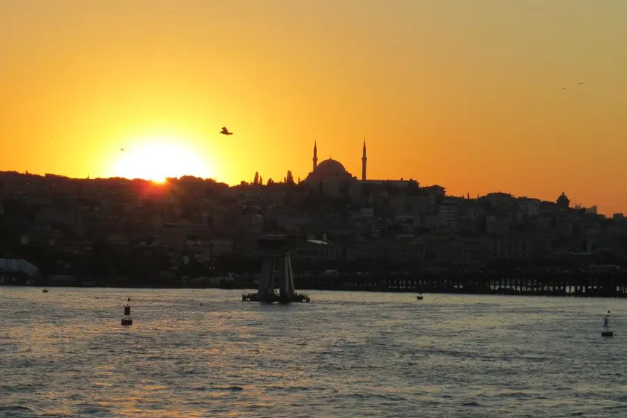 Galata Bridge sunset, Istanbul