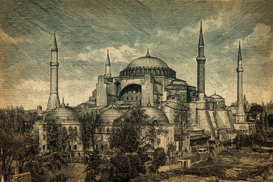 Hagia Sophia — a nautical-noir engraving by The Dispatch