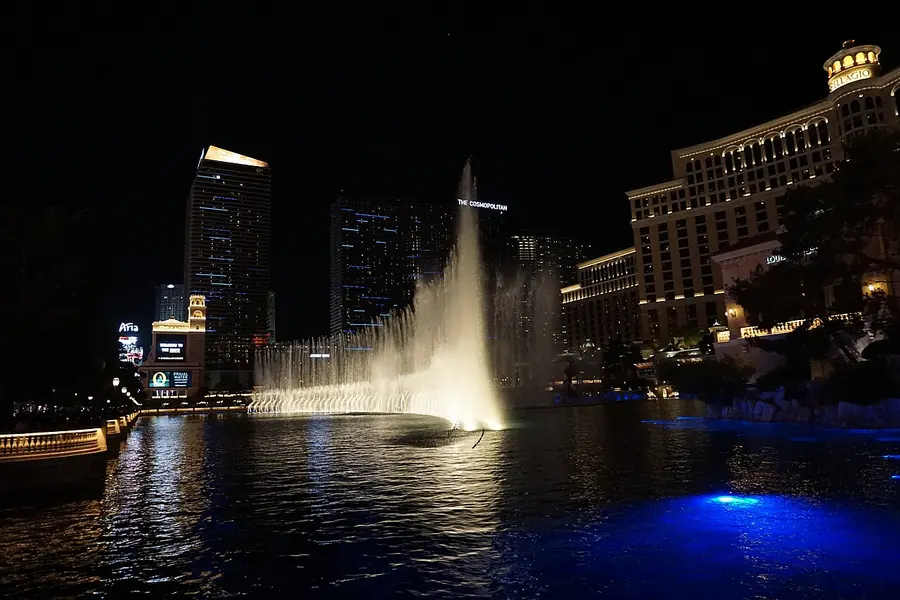 Bellagio Fountains at night, Las Vegas