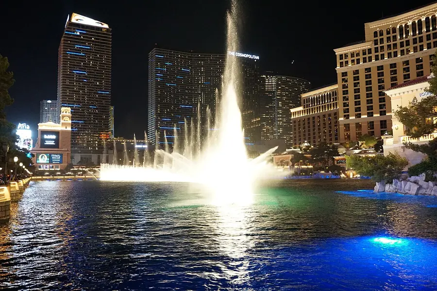 Bellagio Fountains at night, Las Vegas