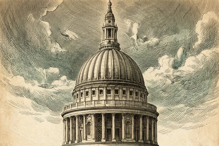 St Paul's Cathedral — a nautical-noir engraving by The Dispatch