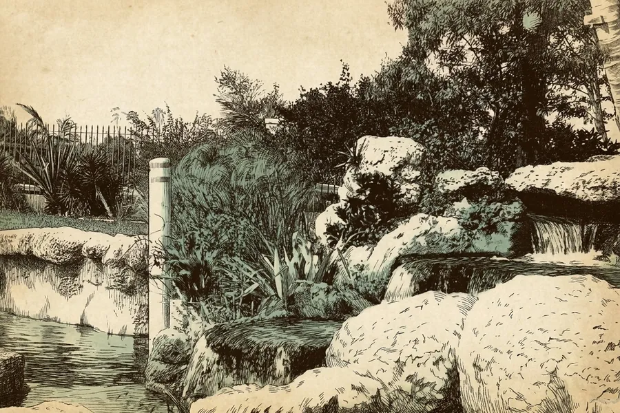 Venetian Pool — a nautical-noir engraving by The Dispatch