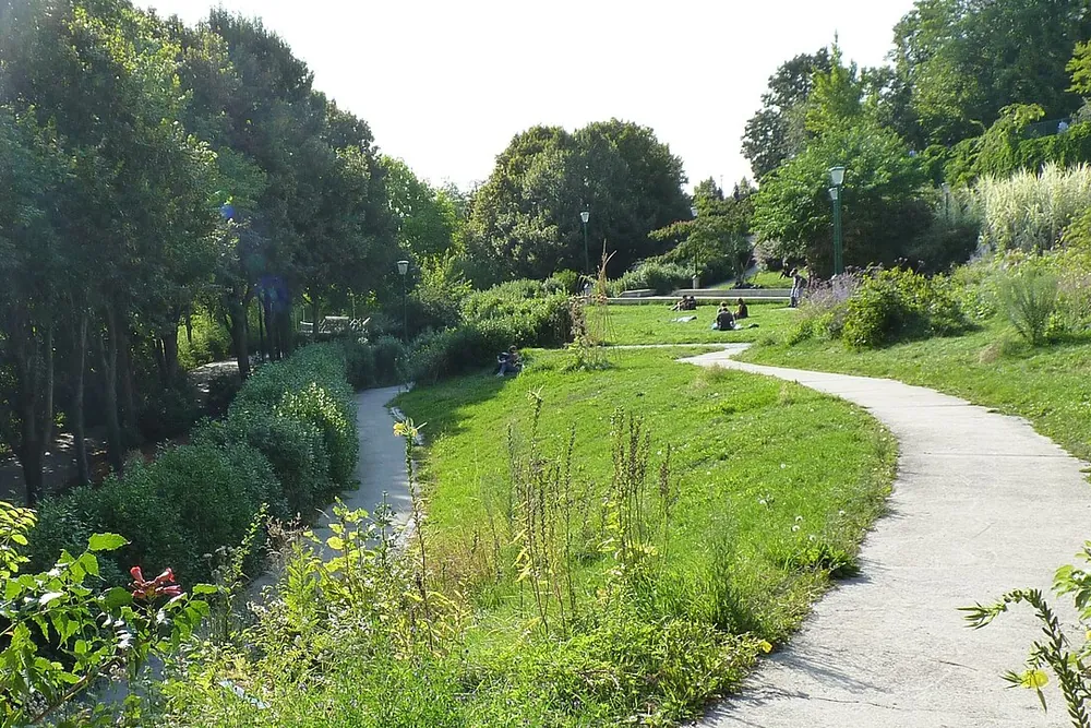 Parc de Belleville — sunset view, Paris