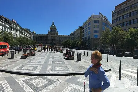 Wenceslas Square + National Museum, Prague