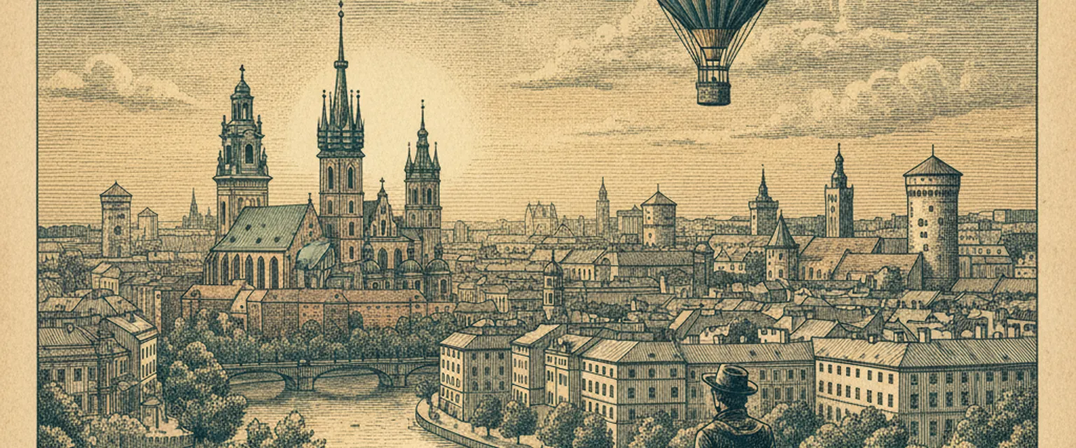 Krakow's Main Market Square with the Cloth Hall and St. Mary's Basilica at dusk