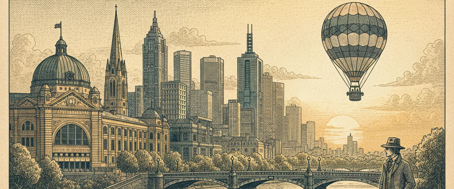 Melbourne's Flinders Street Station and Yarra River skyline lit up at twilight