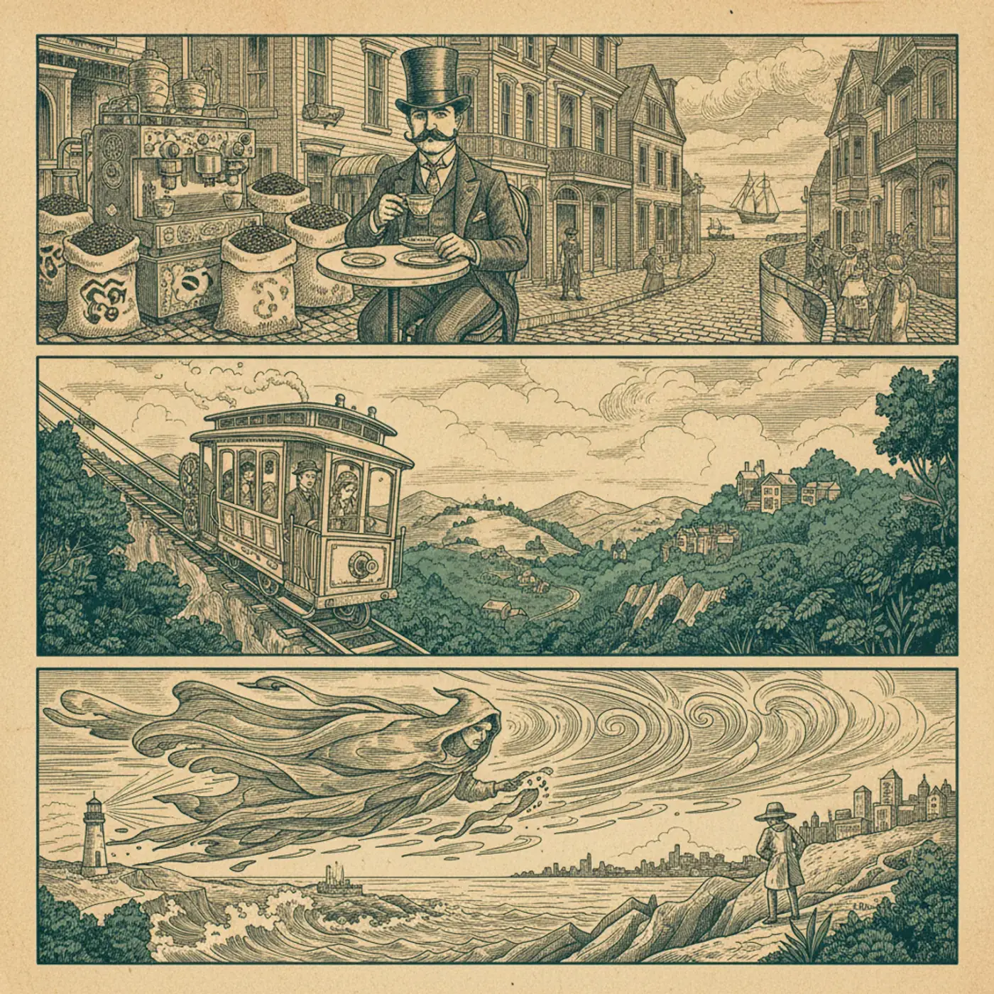 The red Wellington cable car climbing toward the lookout above the harbor and city