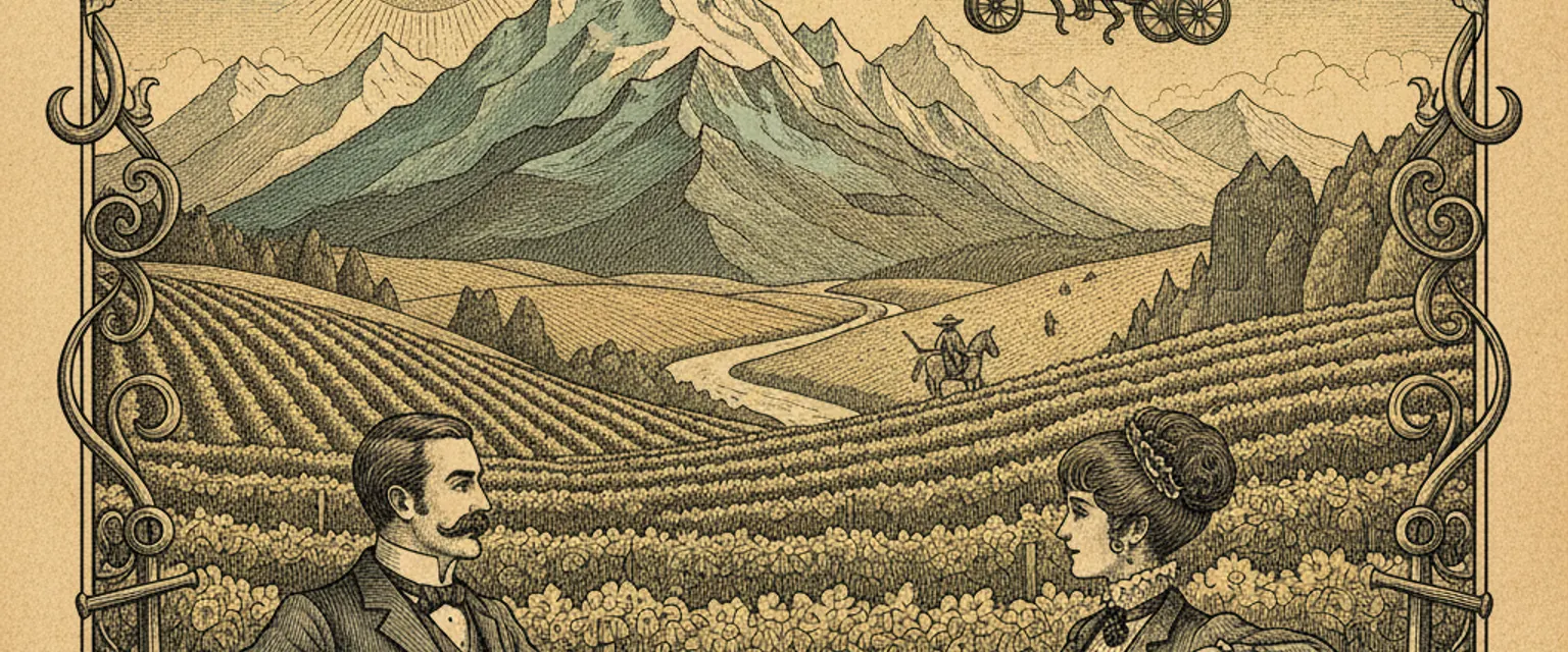 Rows of grapevines stretching toward the snow-capped Andes mountains in Mendoza, Argentina