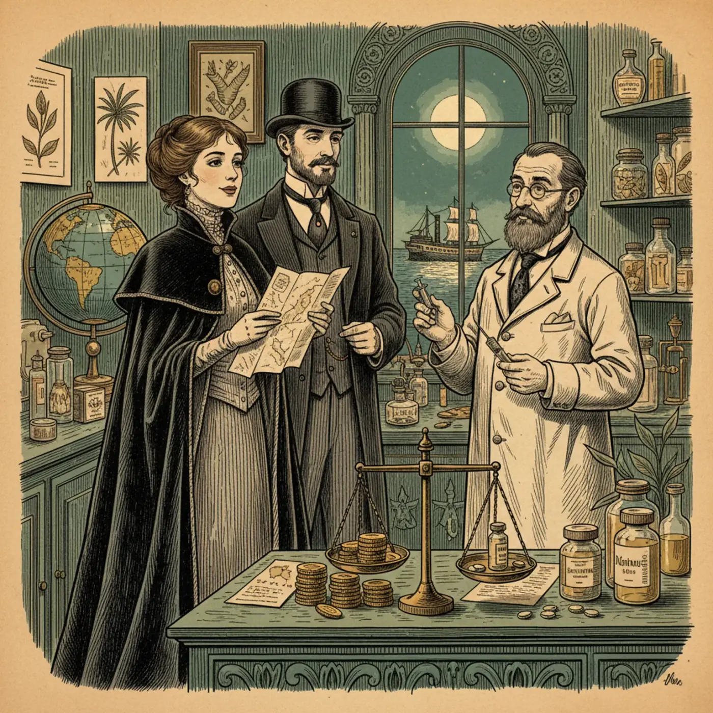 A pharmacy counter with a blister pack of malaria tablets and a vaccination record card