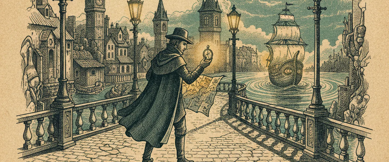 A solo traveler walking with purpose down a well-lit city street at night, phone in hand
