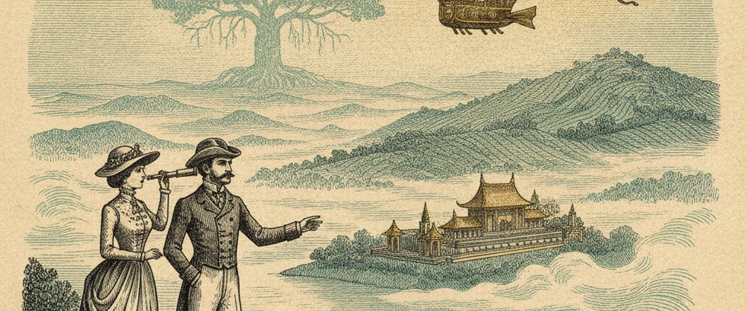 Mist rising over Kandy Lake with the Temple of the Tooth in the distance