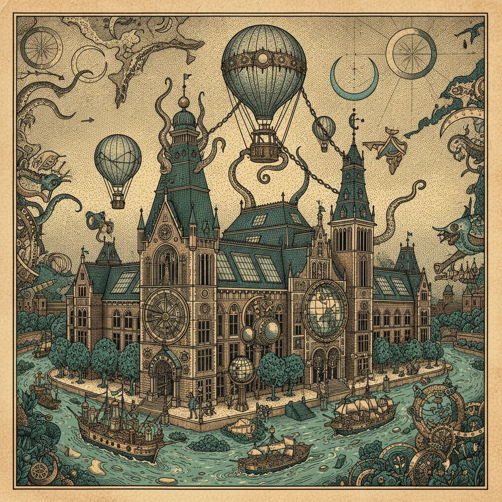 Detailed engraving of Museum Quarter
