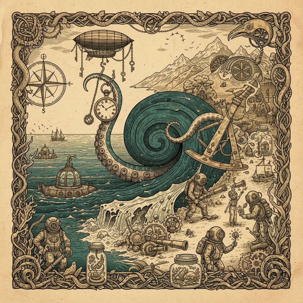 Detailed engraving of Turnagain Arm & Portage