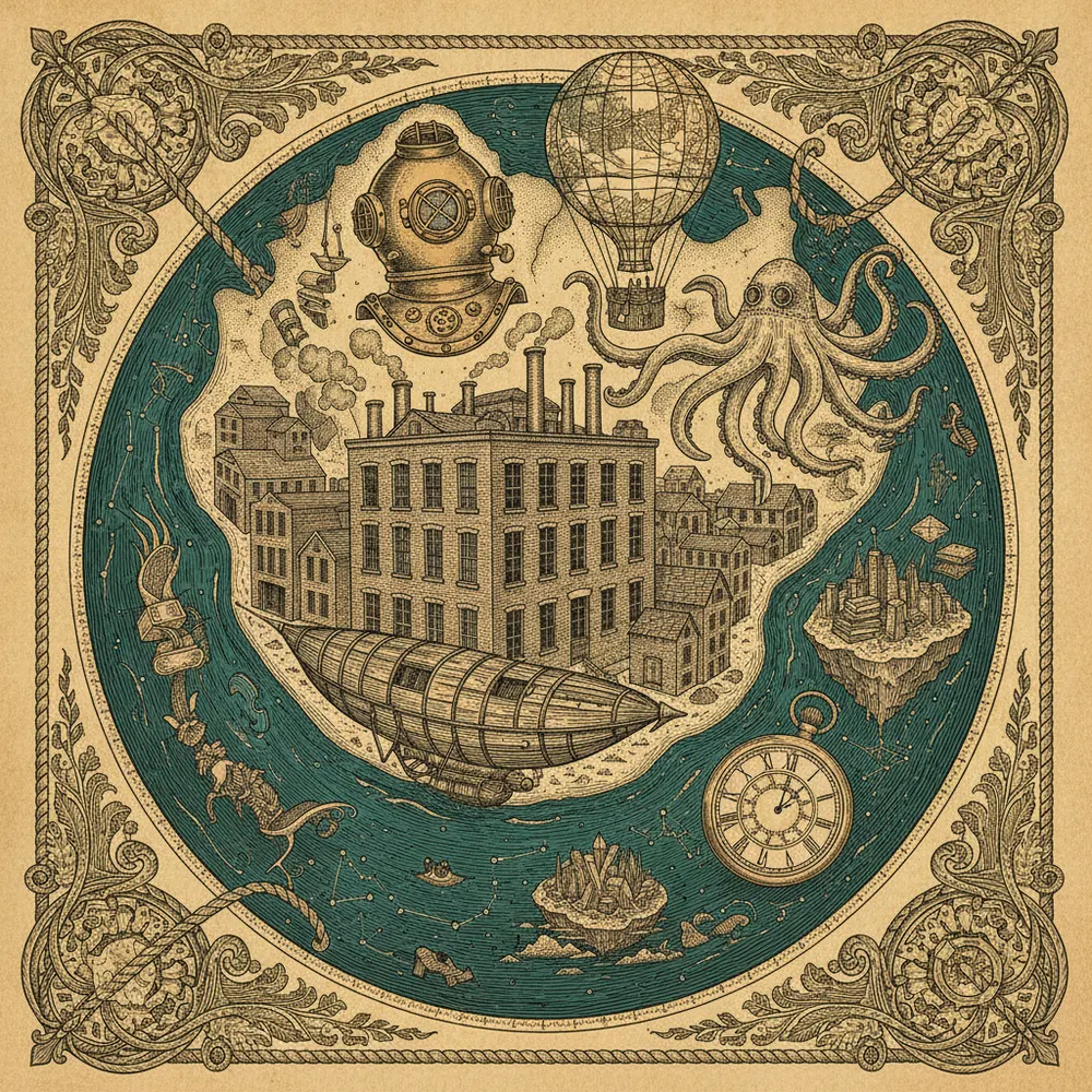 Detailed engraving of River Arts District (RAD)