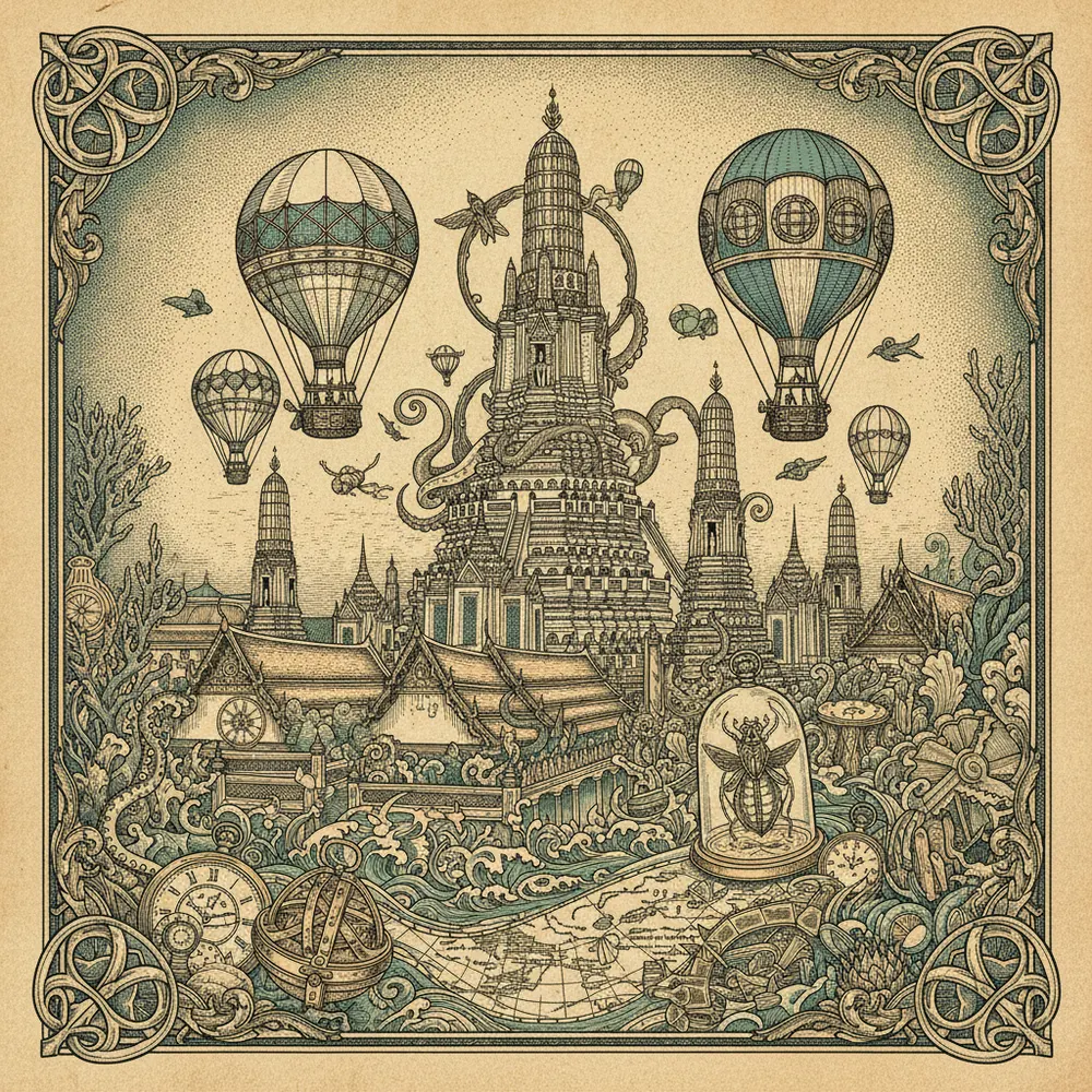 Detailed engraving of Thonburi