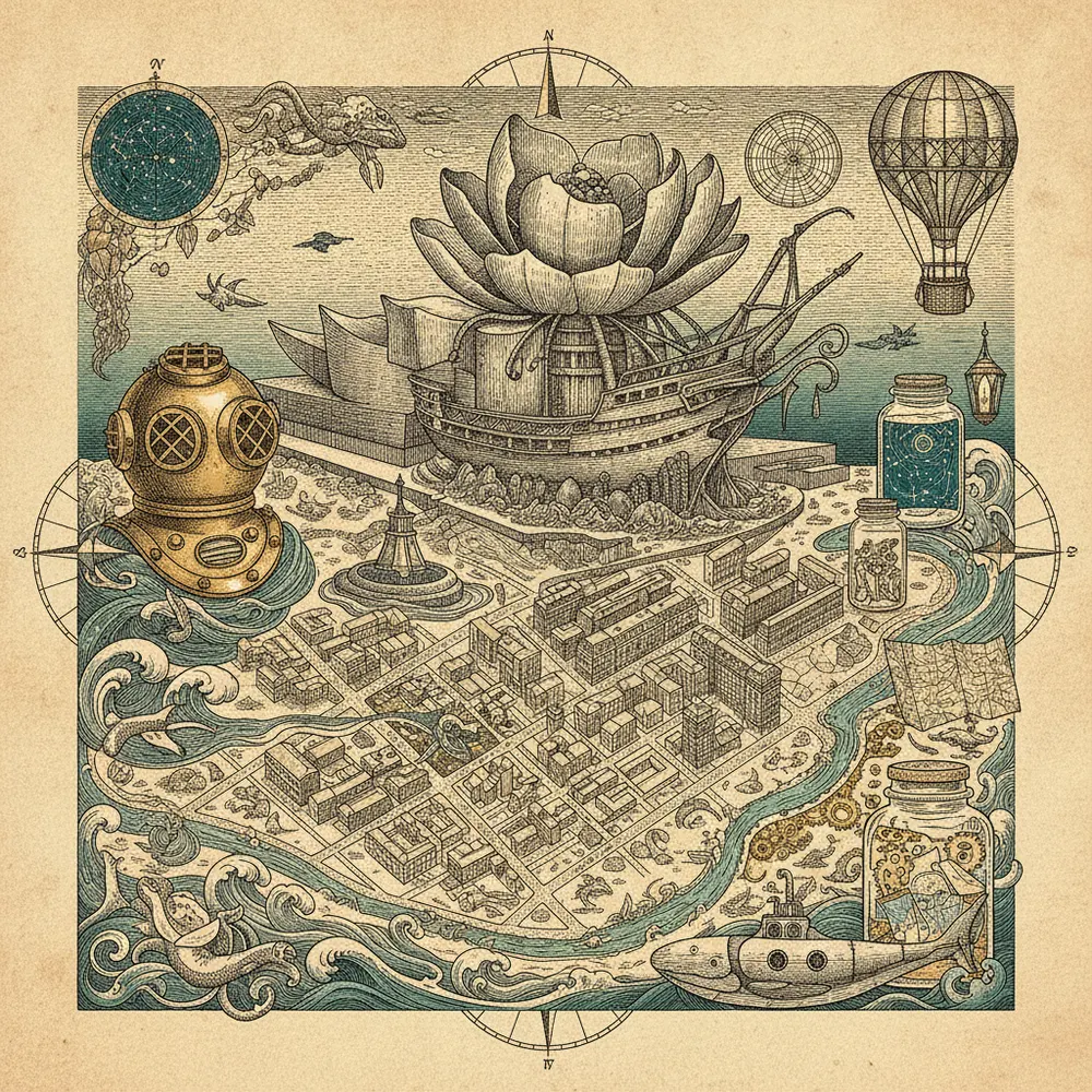Detailed engraving of Ensanche / Gran Via