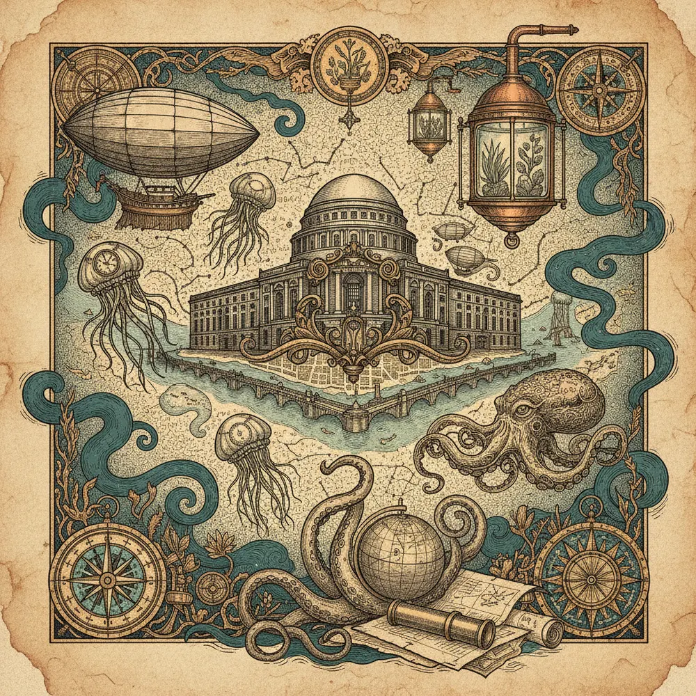Detailed engraving of Cambridge
