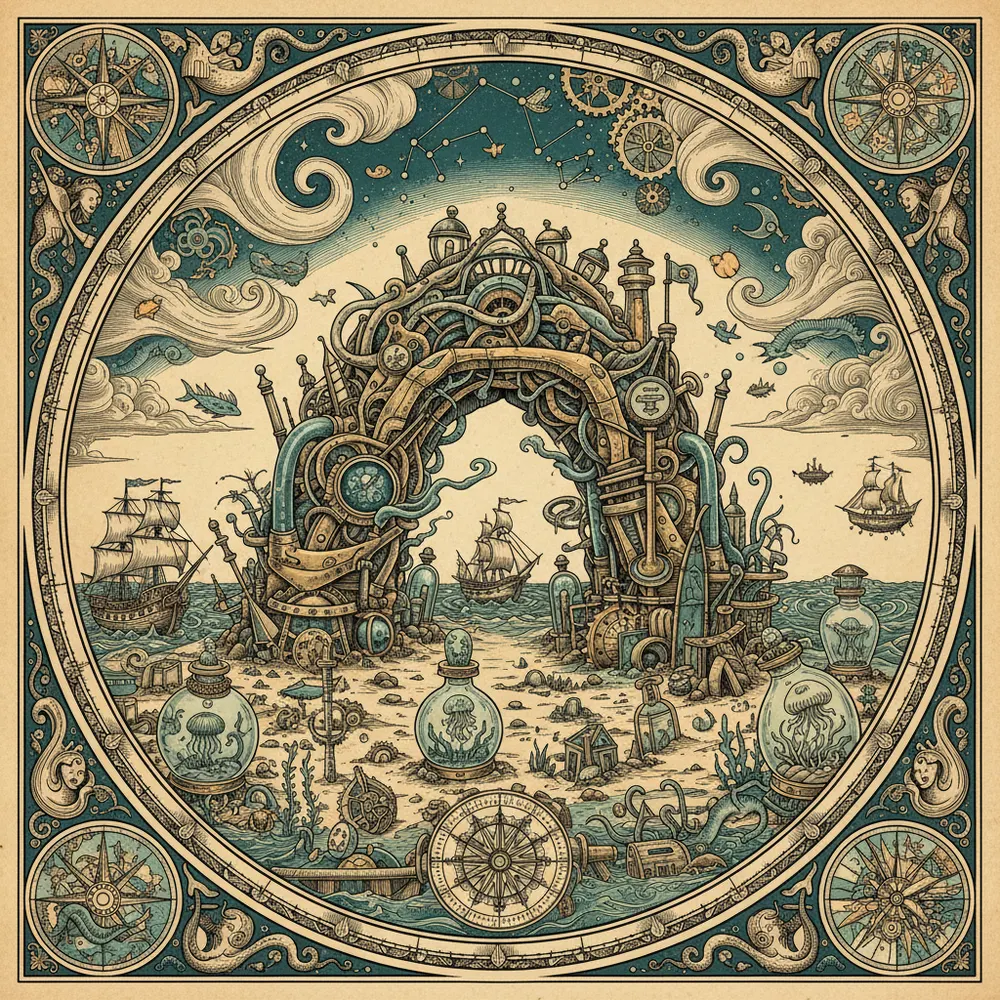 Detailed engraving of Medano Beach