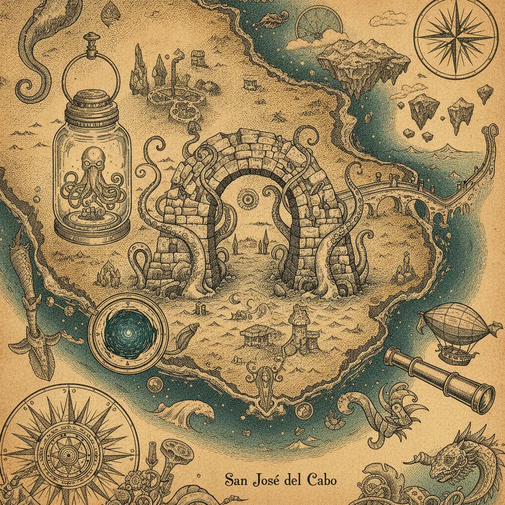 Detailed engraving of San Jose del Cabo