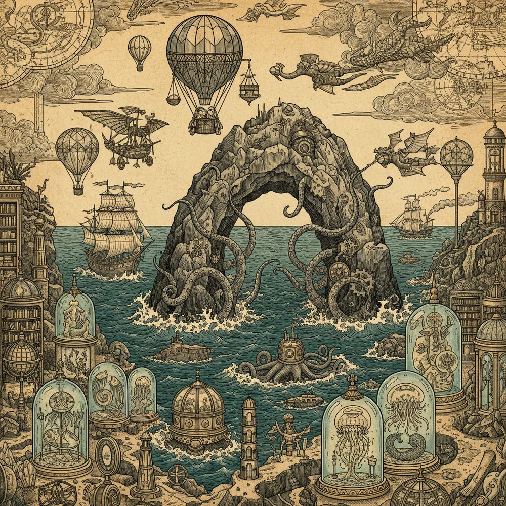 Detailed engraving of Tourist Corridor