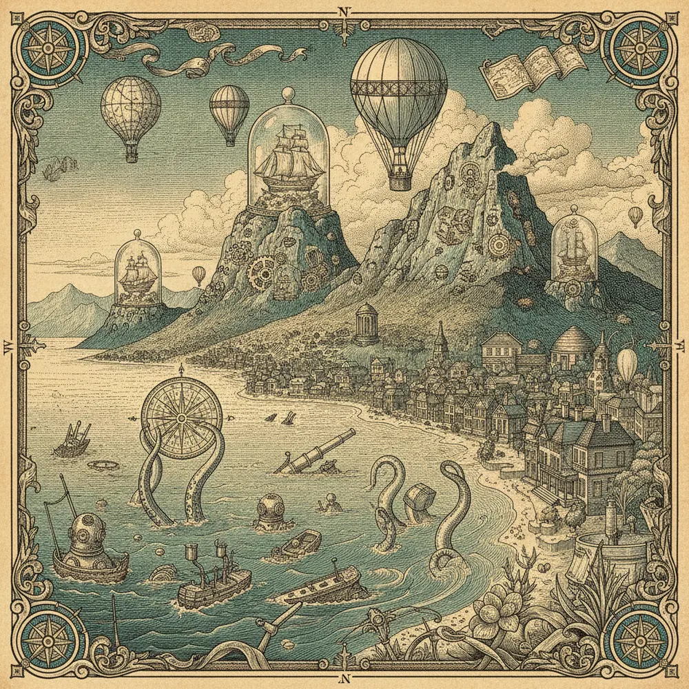 Detailed engraving of Camps Bay
