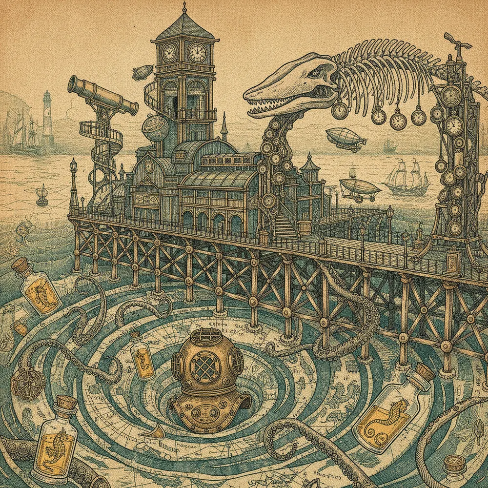 Detailed engraving of Folly Beach
