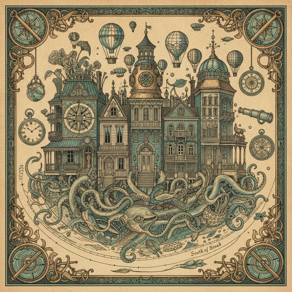 Detailed engraving of South of Broad