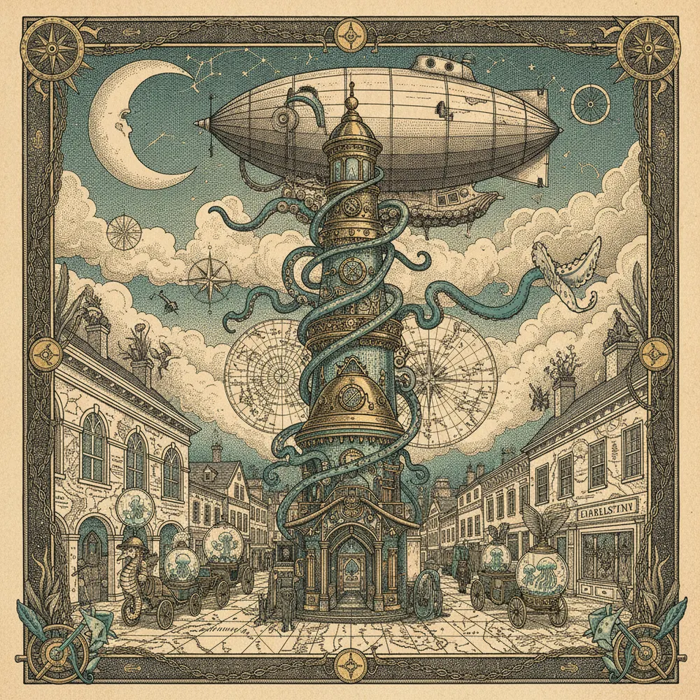 Detailed engraving of Upper King Street