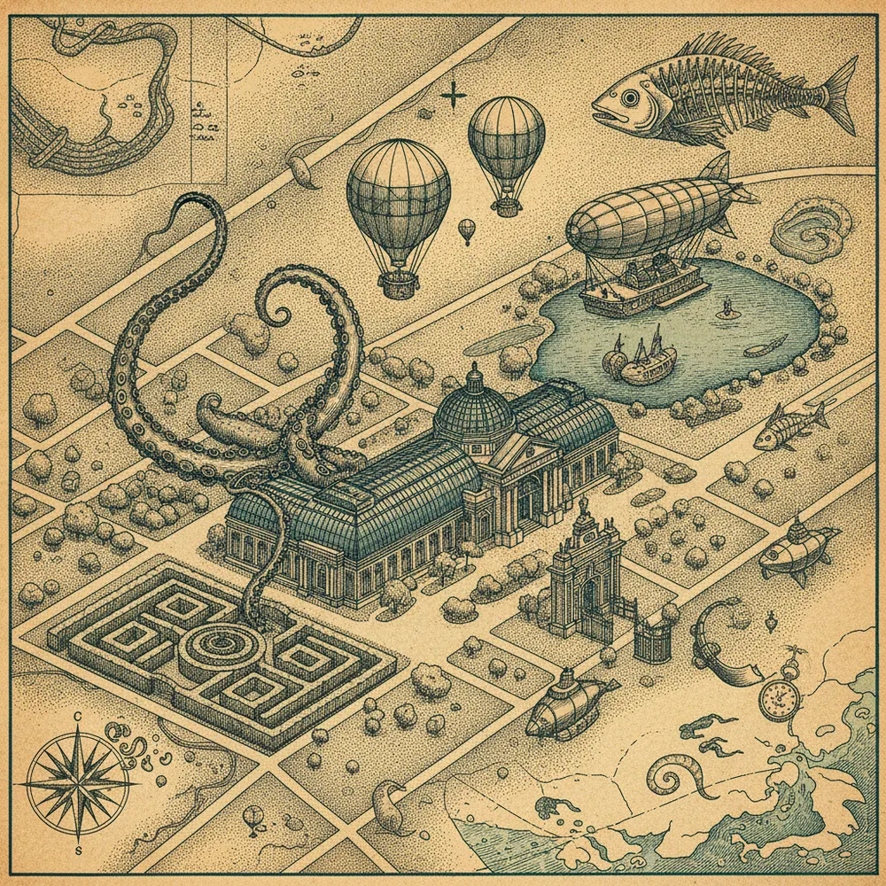 Detailed engraving of Lincoln Park