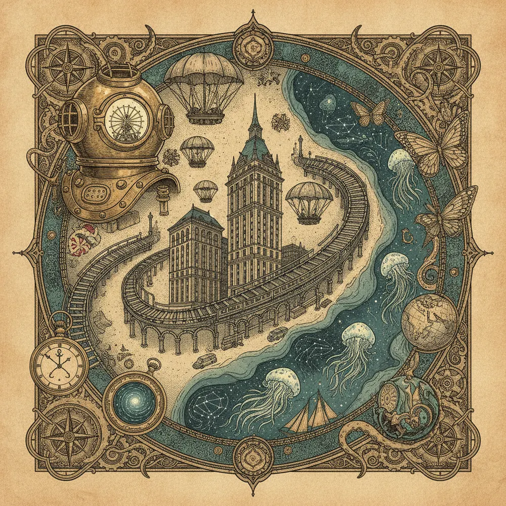 Detailed engraving of The Loop