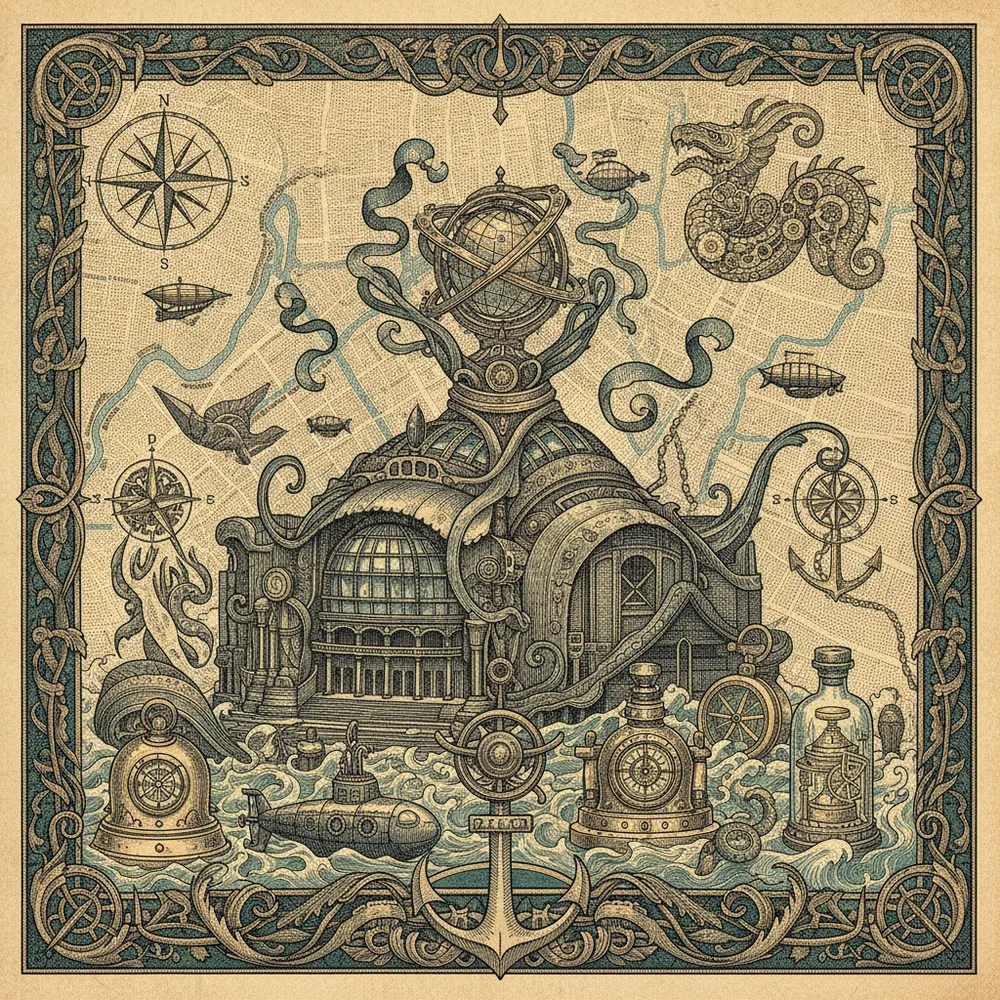 Detailed engraving of Dallas Arts District