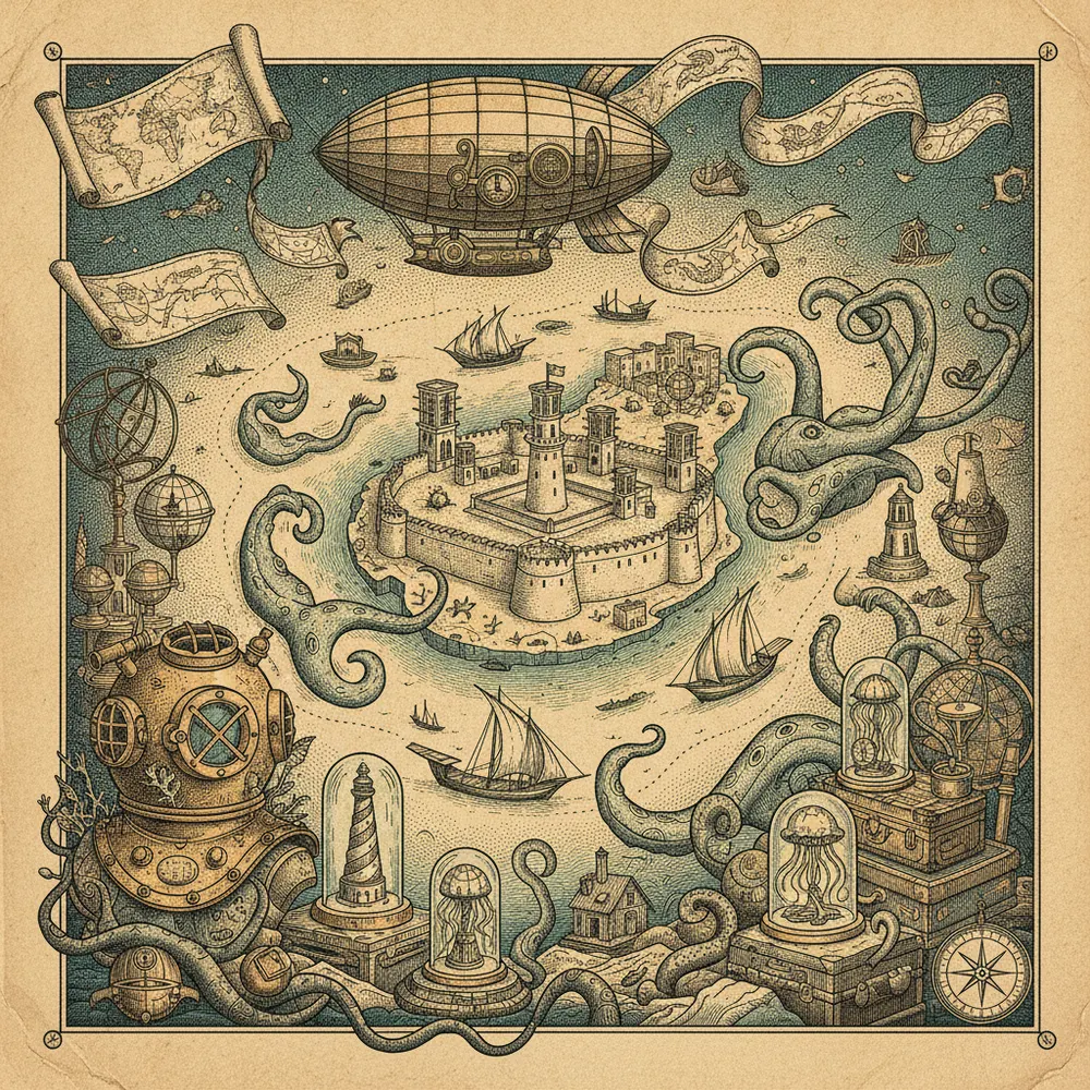 Detailed engraving of Deira & Dubai Creek