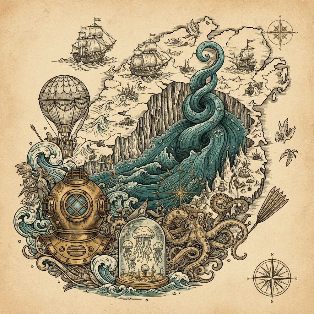 Detailed engraving of Galway Bay & Islands