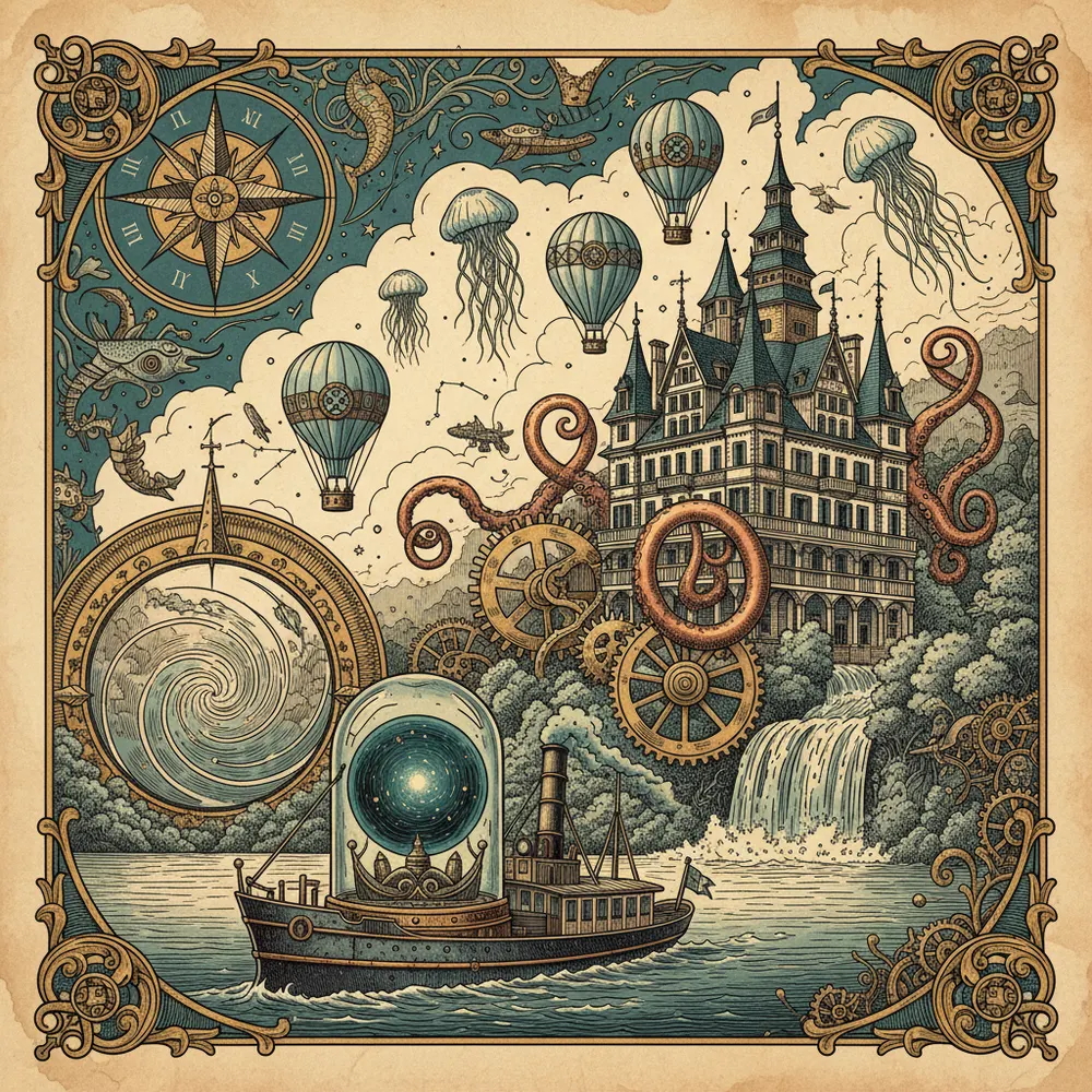 Detailed engraving of Lake Brienz