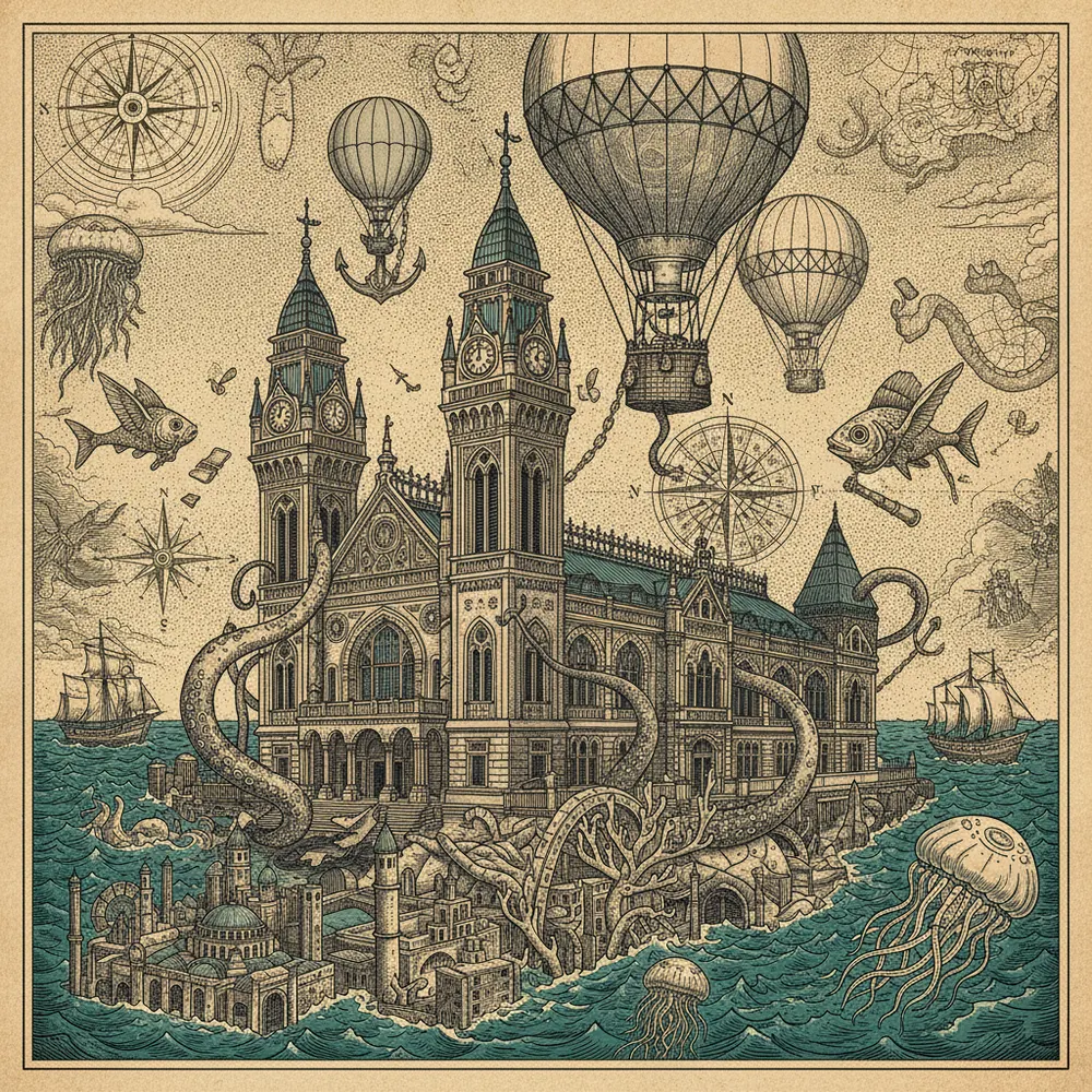 Detailed engraving of Kadıköy (Asian Side)