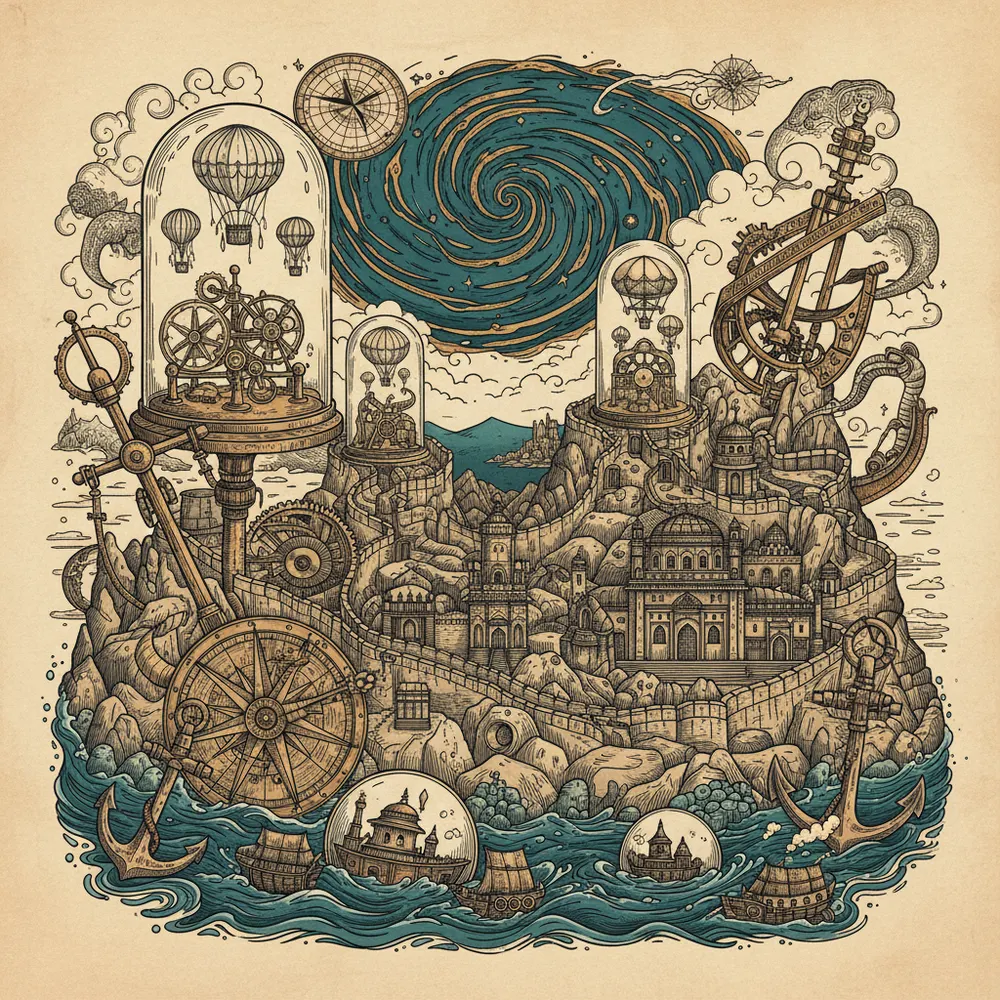 Detailed engraving of Hilltop Forts