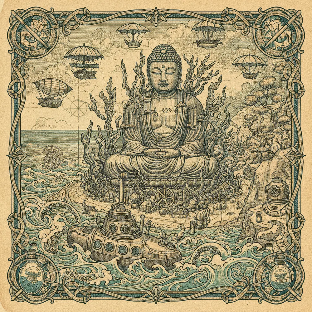Detailed engraving of Yuigahama & the Coast