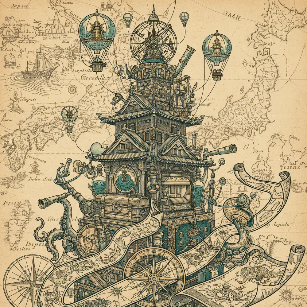 Detailed engraving of Nagamachi Samurai District