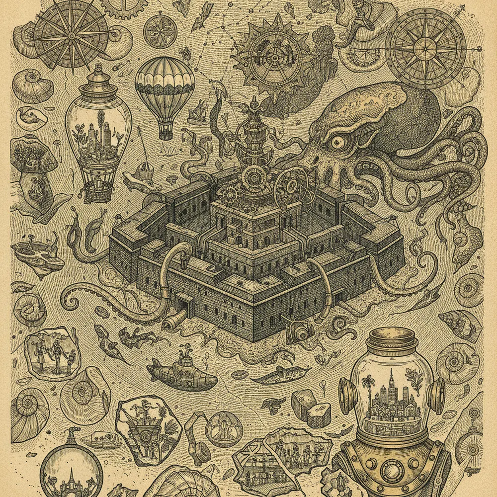 Detailed engraving of Fort Zachary Taylor & Beaches