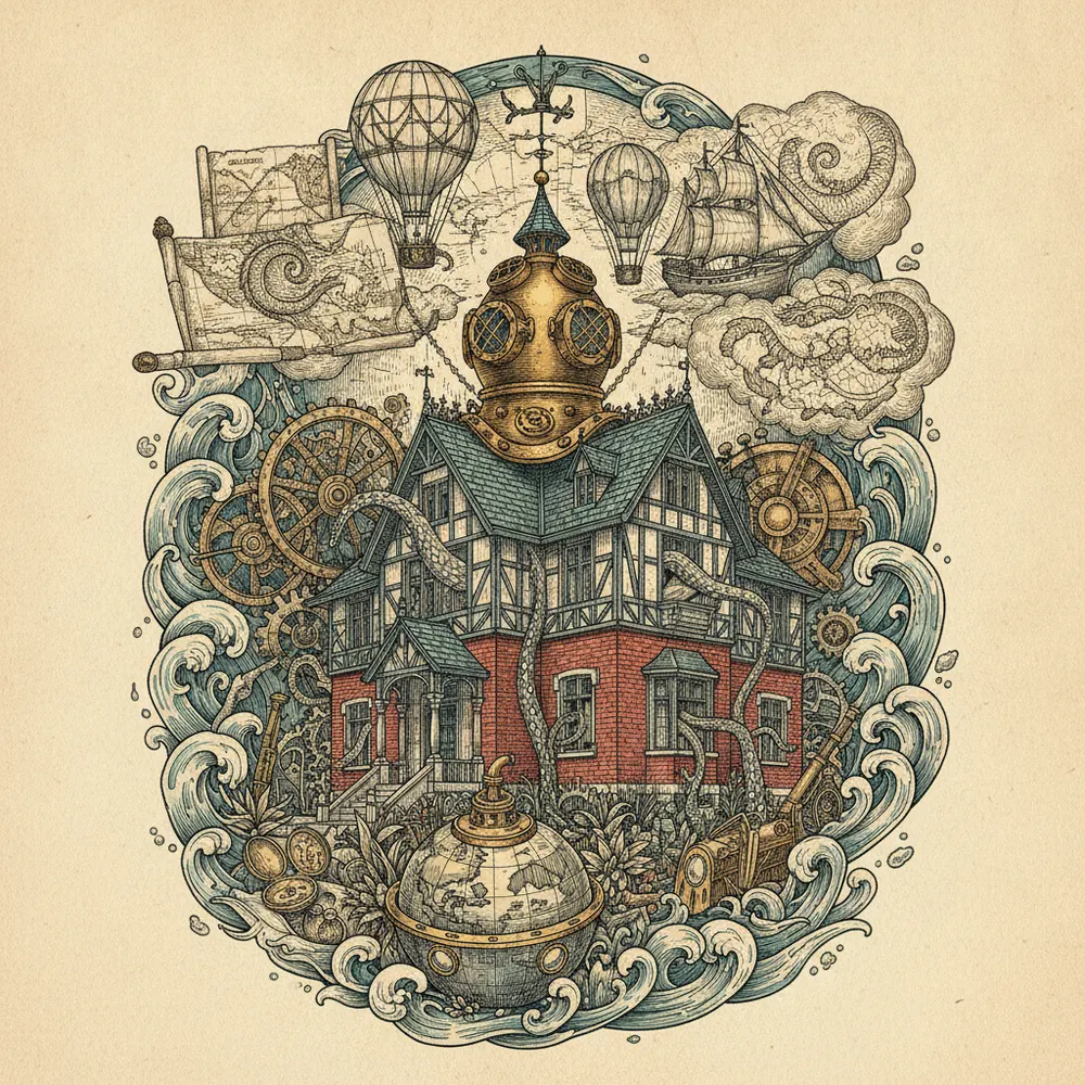 Detailed engraving of Kitano