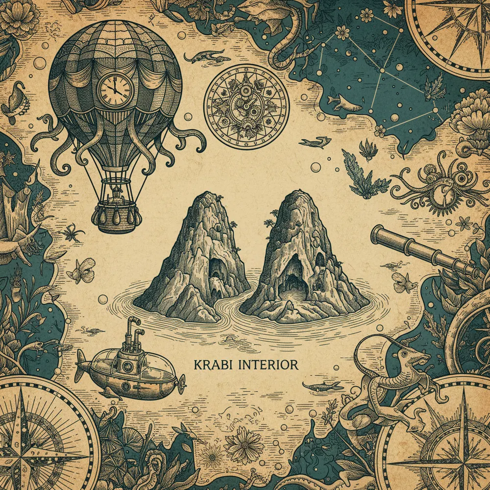 Detailed engraving of Krabi Interior