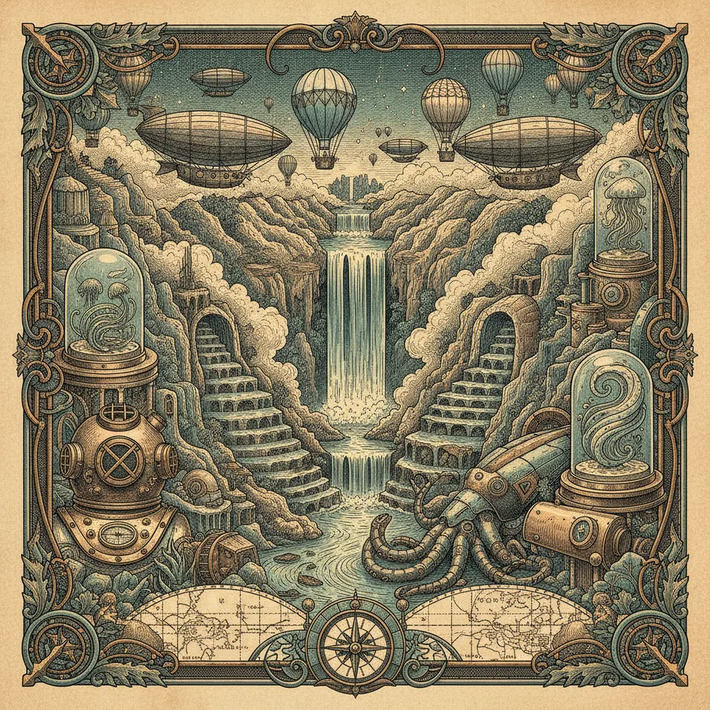 Detailed engraving of Hot Springs Corridor