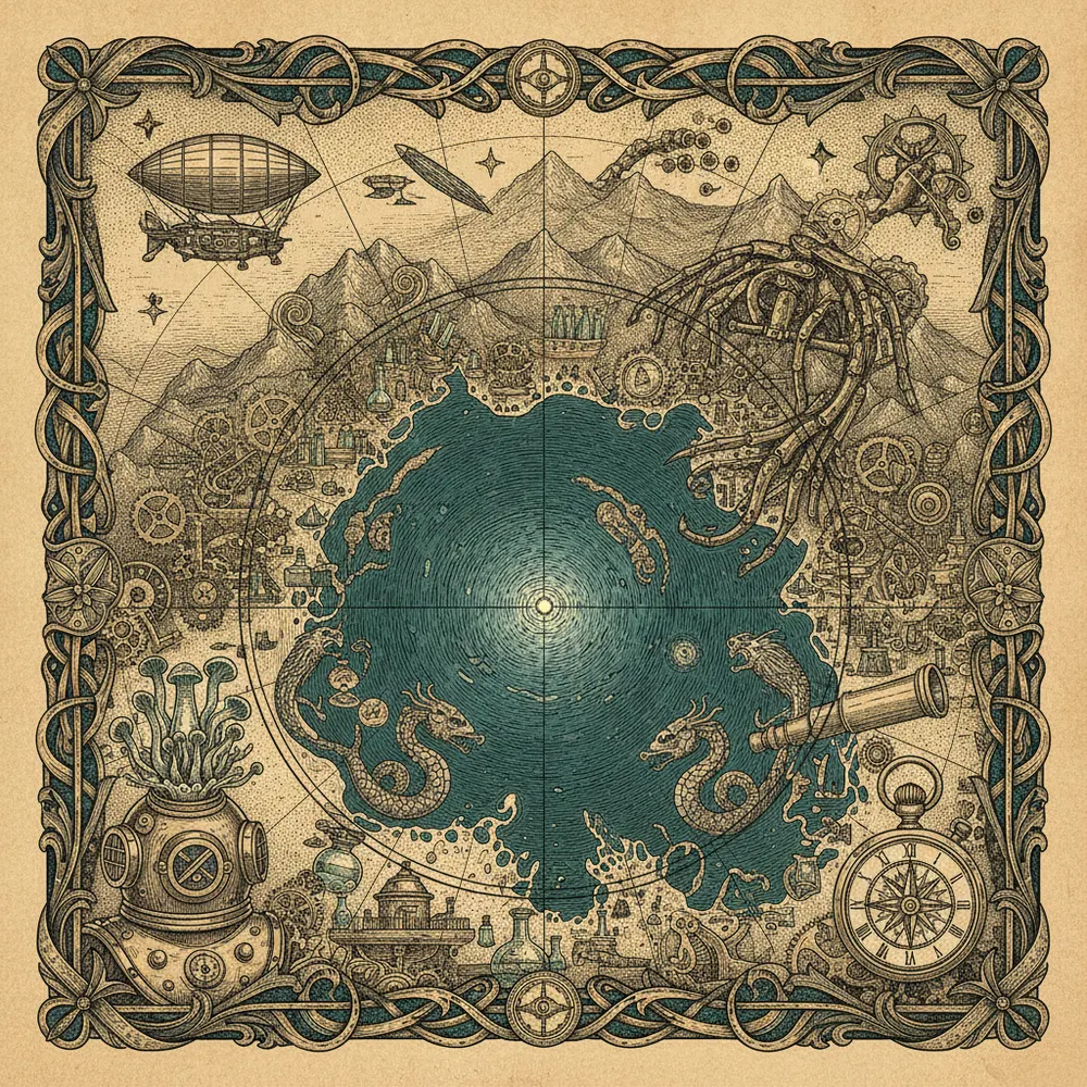 Detailed engraving of South Lake Tahoe