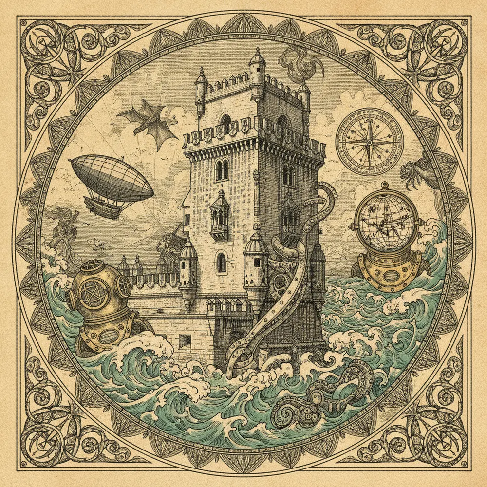 Detailed engraving of Belém