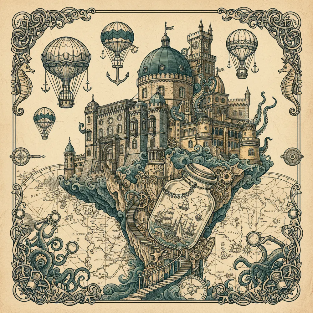 Detailed engraving of Sintra (Day Trip)