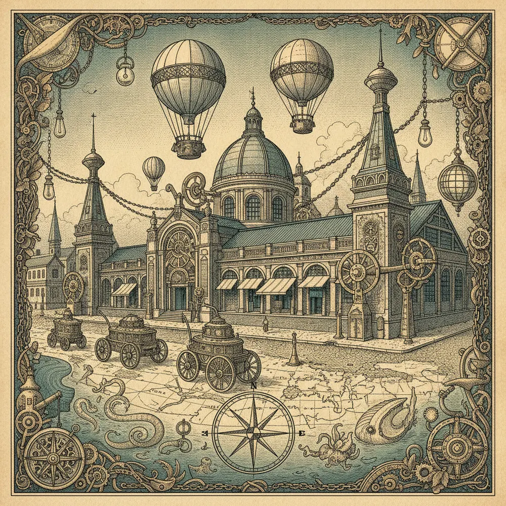 Detailed engraving of Ribeira / Time Out Market