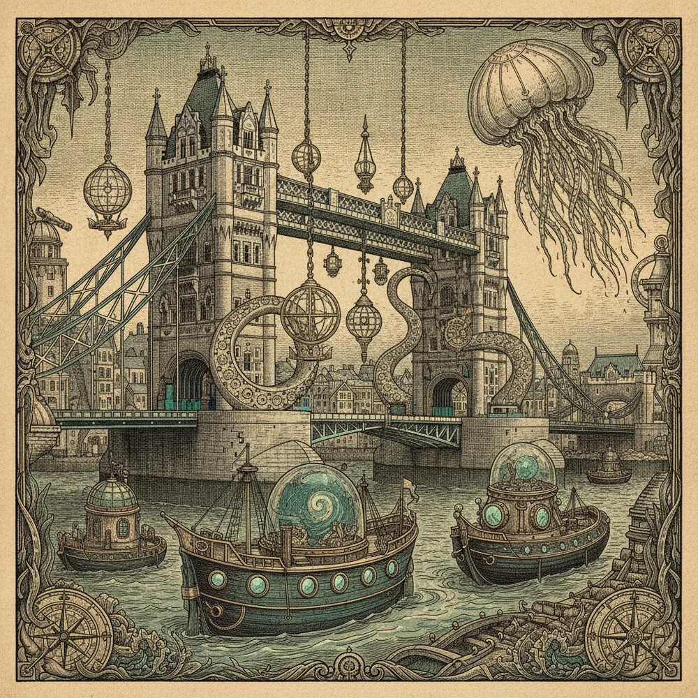 Detailed engraving of South Bank