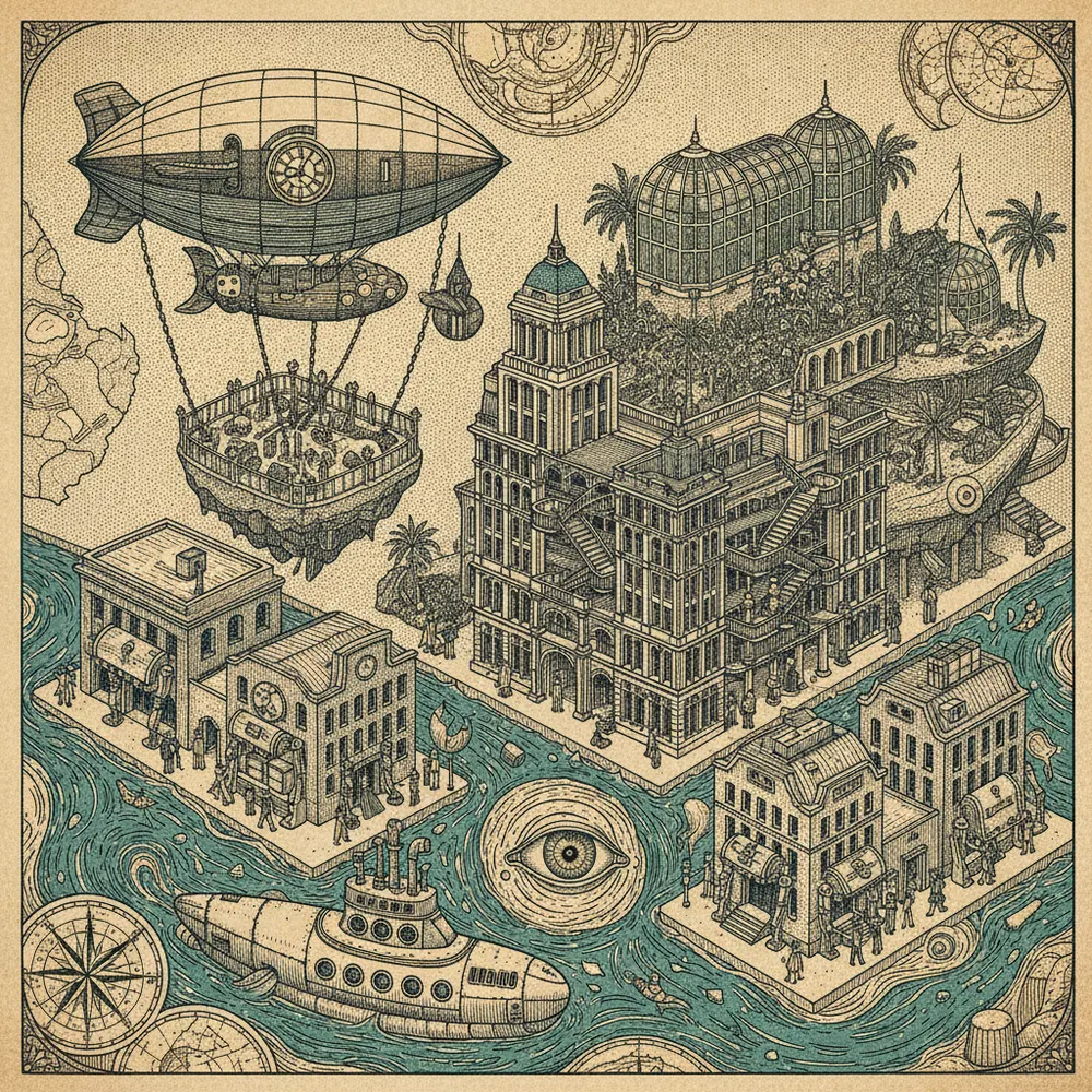 Detailed engraving of DTLA & Arts District